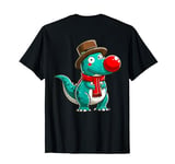 Retro Red Dinosaur Nose Funny Day Kid 2024 Print On Back T-Shirt