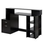 Multi-Storage & Workstation Desk Table with Storage Shelves Home Office