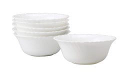 White Dessert Bowls 6 Piece 12cm Round Ice Cream Cereal Oatmeal Bowls Set of 6