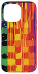 Coque pour iPhone 14 Pro Max Orange Abstrait Carreaux Arc-en-ciel Pride Art