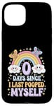 Coque pour iPhone 15 Plus 0 Days Since I Last Pooped Myself Coloré mignon Kawaii