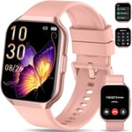 Smart Watch for Men Women Answer/Make Calls, 1.96" HD Fitness Watch with Heart Rate Sleep SpO2 Monitor, Step Counter Fitness Tracker, 110+ Sports Activity Trackers, Smartwatches for Android IOS, Pink