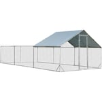 Goplus - Poulailler en Métal 3 x 6 x 1,95 m avec Toiture étanche et Résistant au uv, Enclos Extérieure de 18 m² pour Animaux