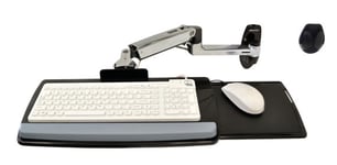 Ergotron LX, väggfäste med arm för tangentbord och mus, 3 leder, si