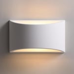 TLGREEN Appliques Murales Interieur, Blanc Lampe Murale LED 9W Blanc Chaud Moderne Applique Murale en Plâtre pour Chambre Maison Couloir Salon (G9 LED ampoule Inclure) [Classe énergétique E]