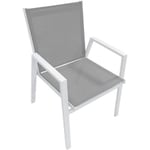 Fauteuil de jardin empilable en textilène et aluminium Floride