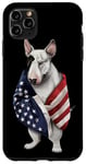 Coque pour iPhone 11 Pro Max Bull Terrier Dog Patriot Wrap dans le drapeau des États-Unis Amérique