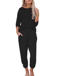 Ekouaer Pyjama Femme Manches Longues Pyjama Set Ensembles de Pyjama Femme Vêtements de Nuit Femme 2 Pièces