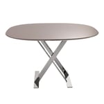 Maxalto - Pathos Square Table 110, Bright chromed frame, Glossy Steel Grey top - Ruokapöytä - Antonio Citterio - Harmaa - MDF/Metalli