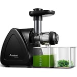 AOBOSI Cold Press Juicer Machines with Reverse Function, Slow Masticating Juicer with Quiet Motor, High Juice Yield, Juice Cup Baffle and Brush for Easy Clean, Black