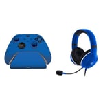 Razer Essential Duo Bundle for Xbox - Wired Headset and Quick Charger for Xbox Controllers (Kaira X for Xbox, Charging Stand, 50mm Drivers, Hyperclear Cardioid Mic, Quick Charge) Blue