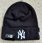 NY YANKEES Jet Black New Era MLB Baseball BEANIE HAT UNISEX New York Stock1