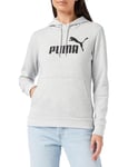 PUMA Women's ESS Logo Hoodie TR Sweatshirt, Light Grey Heather, X-Small