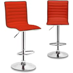 Deco In Paris - Lot de 2 tabourets de bar rouge locas