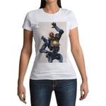 T-Shirt Femme Col Rond Apex Legends Pathfinder Battle Royale Jeux Video Robot