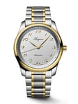 LONGINES Master Collection 40mm L2.793.5.72.7 Klocka med Automatverk, Silver tavla, Datum, Rostfritt stål, 18K Guld