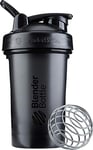 BlenderBottle Classic V2 Shaker Bottle with Stainless Steel Ball, Perfect for Protein Shakes, Dishwasher Safe, 600ml, Black