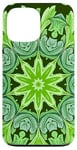 iPhone 13 Pro Max Ailanthus Leaves Pattern Design Cut Out Lime And Tea Case