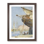 Painting The Rudder By Henry Scott Tuke Classic Painting Framed Wall Art Print, Ready to Hang Picture for Living Room Bedroom Home Office Décor, Walnut A2 (64 x 46 cm)