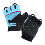 TAVIALO Gants Fitness Femmes pour Musculation, Taille S (13-16 cm), Couleurs Bleu, Noir, Rouge, Gym Crossfit, Vélo Sport. Paume en Cuir, Dos Respirant