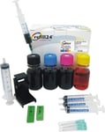 Kit De Recharge Compatible Pour Cartouches D'Encre Hp 305 305 Xl,307 Xl Noir Et Couleur, Encre Avec Clip Et Accessoires + 240 Ml Encre