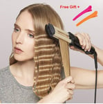 Hair Crimper Curling Rauta Keraamiset Crimpers Wavers Curler Wand Nopea lämmitys 3 tynnyriä Hiusten aaltoilutyökalut Kaikille hiustyypeille - Vaihtoehto ilman laatikkoa