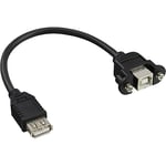 InLine 33441F Câble adaptateur USB 2.0, Prise Femelle A sur prise Encastrée B, 0.2m
