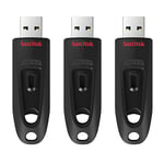 SanDisk Ultra 32 Go Clé USB avec USB 3.0 et jusqu'à 130 Mo/s en lecture - Lot de 3 unités