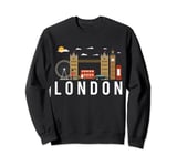 London Skyline Attractions - London Souvenir Vintage Sweatshirt