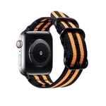SKALO Nato-armband i nylon Apple Watch 42/44/45/49mm - Svart-Orange