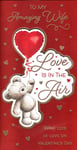 Happy Valentine's Day Card Amazing Wife Cute Bear Balloon Love is in the Air