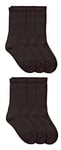 Jefferies Socks Boys' Seamless Sport Crew Half-Cushion Socks (Pack of Six), Black, S