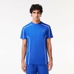 Lacoste Mens Ultra-Dry Piqué Tennis T-Shirt in Blue - Size Medium