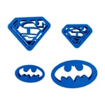 Set of 4 Superhero Cookie Cutters - Justice League Batman Superman Cartoon