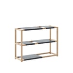 Adea - The Botanic Shelf Medium, Natural Oak Frame Brass Shelves Included, 3x52cm 2x26cm - Hyllor - Pinja Rouger,Riikka Kantinkoski - Träfärgad - Metall/Trä