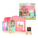 Bluey BLY70100 Mini Playset Boutique de crème glacée, poupées de Bleue, Figurines de la série pour Enfants, Magasin de crème glacée avec Figurine, congélateur, Glace, Bingo, Affiche de