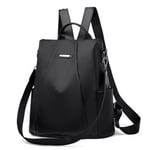 Ryggsäck för kvinnor Casual Nylon Enfärgad skolväska Mode Avtagbar axelrem Axelväska Mochila Femenina Black