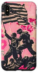 Coque pour iPhone XS Max Rose Pop Art Floral Iwo Jima Drapeau Américain Levage