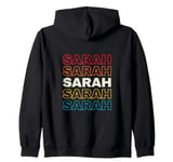 I Love Sarah Personalized Retro Sunset First Name Zip Hoodie