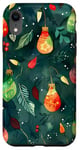 Coque pour iPhone XR Vert Aquarelle Ethnique Lumières de Noël Motif Décor