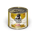 DOGGY Dog Paté Puppy/Junior Lot de 6 boîtes de 200 g de Nourriture Humide pour Jeunes Chiens, Nourriture pour Chiots sans céréales, avec Huile de Saumon et Moule aux orles Vertes, fabriquée en