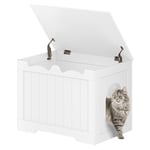 Hzuaneri Maison de Toilette Chat, Meuble Litiere Chat, Meuble D'armoire Caché à Ouverture Supérieure, Maison pour Chats D'intérieur, Boîte de Rangement, 70 x 50 x 53 cm, pour Chambres, Blanc CB84803X