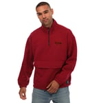 Levi's Mens Levis Relaxed 1/4 Zip Pouch Jacket in Red Cotton - Size Small