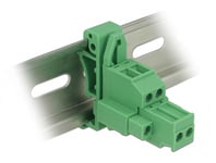 DELOCK – Terminal block set for DIN rail 2 pin with screw lock (65931)