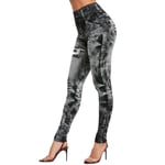 YHWW Leggings,Leggings en Jean Imitation Taille Haute Mince élastique sans Couture Grande Taille 3XL Pantalon Crayon Maigre Femme Leggings de Course d'entraînement, D 03, M