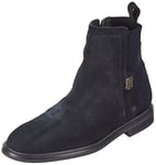 Tommy Hilfiger Bottines Femme TH Essentials Flat Boot en Daim, Bleu (Desert Sky), 38 EU