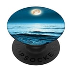 Sea Moon Night Pop Mount Socket Ocean Art Work Waves Blue PopSockets PopGrip: Swappable Grip for Phones & Tablets