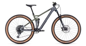 Vtt tout suspendu cube stereo one22 hpc tm sram gx nx eagle 12v 29   gris flash vert olive 2024