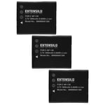 EXTENSILO 3x Batteries compatible avec Casio Exilim EX-ZR300, EX-ZR200RD, EX-ZR200WE, EX-ZR300GD, EX-ZR300RD appareil photo (1800mAh, 3,7V, Li-ion)