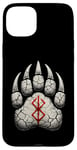 Coque pour iPhone 15 Plus Berserker Ours Pattes d'ours Rune de Berserk Symbole Viking